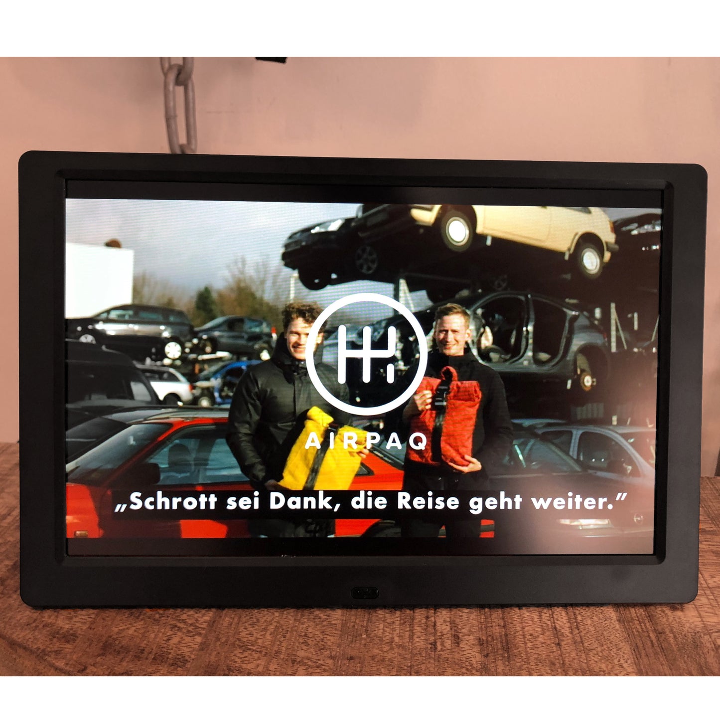 Verkaufshilfe: Airpaq Videobildschirm