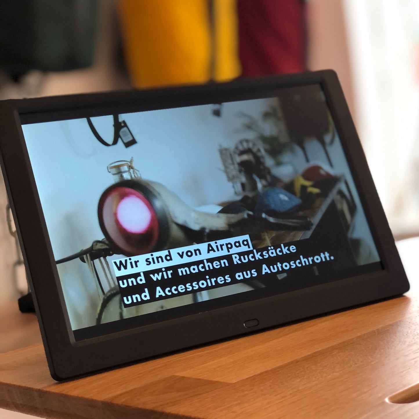 Verkaufshilfe: Airpaq Videobildschirm